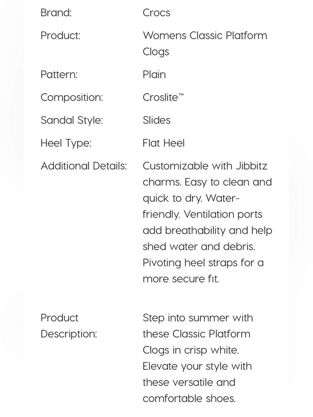 NWT Crocs Classic Platform Clog White - Picture 2 of 7